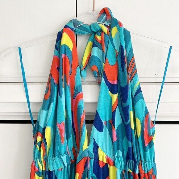 Trina Turk Colorful Halter Midi Dress - Picture 3 of 10